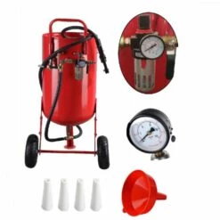 BIGBGLS Cabine De Sablage Mobile , Sableuse 100 L + Accessoires