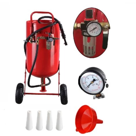 BIGBGLS Cabine De Sablage Mobile , Sableuse 100 L + Accessoires