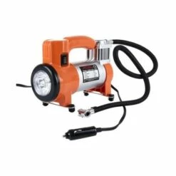 HELIOTRADE Compresseur Gonfleur D'air 12V Pour Pneu 100 PSI Manometre Integré + Lampe LED