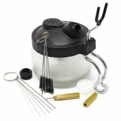 WILTEC Airbrush Station De Nettoyage Airbrush Outils Cinq Brosses Six Fils Et Aiguille