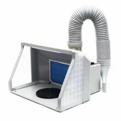 WILTEC Cabine D’aspiration 9m³/min Éclairage LED Double Ventilation Réglable Aspiration Brouillard