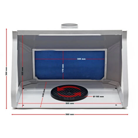 WILTEC Cabine D’aspiration 9m³/min Éclairage LED Double Ventilation Réglable Aspiration Brouillard – Image 4
