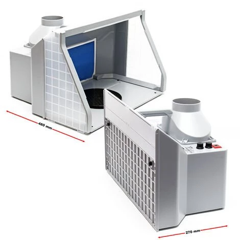 WILTEC Cabine D’aspiration 9m³/min Éclairage LED Double Ventilation Réglable Aspiration Brouillard – Image 5