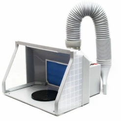 WILTEC Cabine Aspiration 9m³/min LED Double Ventilation Réglable Anti Brouillard Interrupteur 2 Niveaux