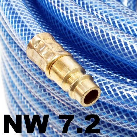 WILTEC Tuyau D’air Comprimé PVC 5m Compresseur Flexible Pneumatique Gaine En Tissu Raccord Rapide – Image 3