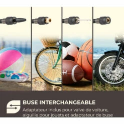 Waldbeck AirBuddy Pompe à Air 120W Batterie 1500 MAh éclairage LED Noir Rouge