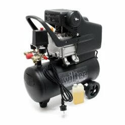 WILTEC Compresseur Air Comprimé 24L 1,1kW 8 Bars Mobile Avec Roues Et Poignée Outil Pneumatique Atelier
