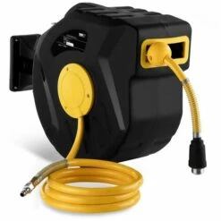 MSW Enrouleur De Tuyau Air Comprimé Dévidoir Tuyau Pneumatique PVC 20 M Raccord ¼"