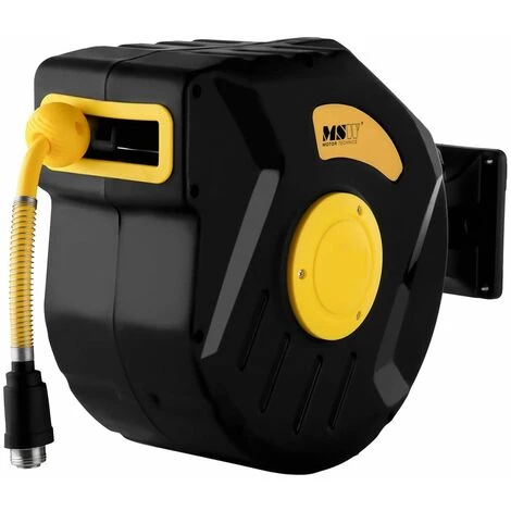 MSW Enrouleur De Tuyau Air Comprimé Dévidoir Tuyau Pneumatique PVC 20 M Raccord ¼" – Image 3