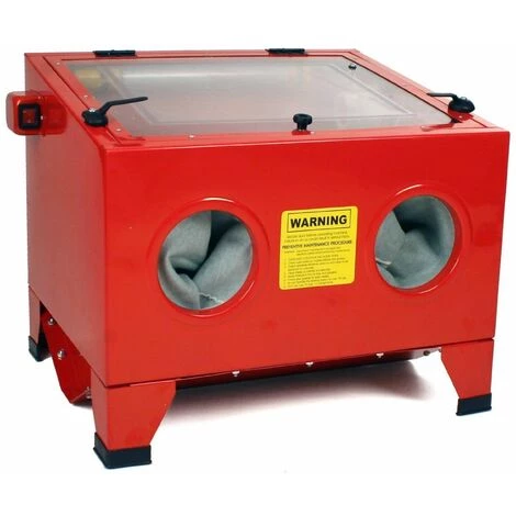 Varan Motors - NESB-09 Cabine De Sablage - Microbilleuse - Sableuse à Manchons 90 Litres Avec Accessoires - Rouge – Image 3