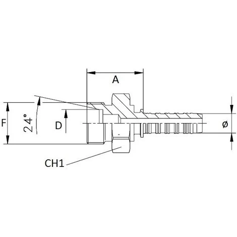 LEM SELECT Raccord Mâle 24° Métrique 20X1,5 - 3/8" (Lot De 5) â Image 2