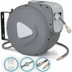 TRESKO® Enrouleur Automatique De Tuyau à Air Comprimé 20m | Connexion 1/4" | Dévidoir Tuyau Automatique Mural