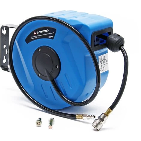 WILTEC Enrouleur Automatique Tuyau à Air Comprimé 10m+1m Support Mural Pivotable 180° Dévidoir Pneumatique â Image 3