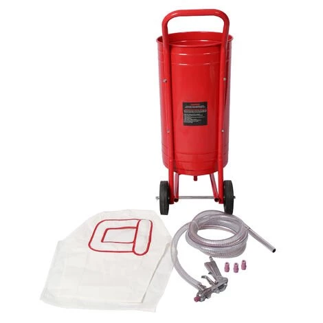 WILTEC Sableuse Mobile Capacité 30L Unité De Sablage Sur Roulettes Avec Accessoires Sablage Surface – Image 3