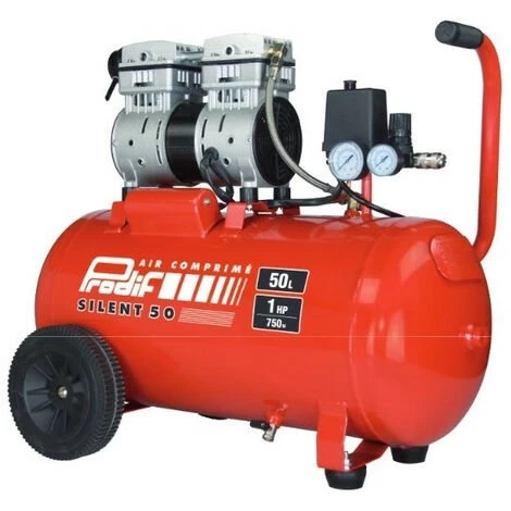 Compresseur Silencieux 59dB 50L Coaxial SIL840 PRODIF Pour Gonfler, Souffler, Agrafer, Clouer, Peindre