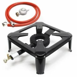 WILTEC Set Réchaud à Gaz Tuyau Pressostat 37mbar Outdoor Camping Régulateur De Pression Standard Français