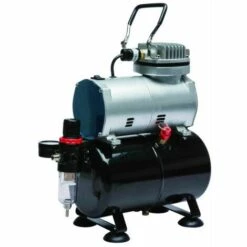 Bc-elec - TC-20T Mini-Compresseur Aérographe Modèle AS186 Avec Réservoir D'air Et Régulateur - Noir