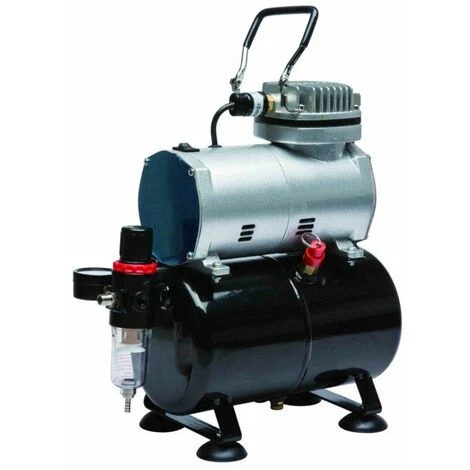 Bc-elec - TC-20T Mini-Compresseur Aérographe Modèle AS186 Avec Réservoir D'air Et Régulateur - Noir