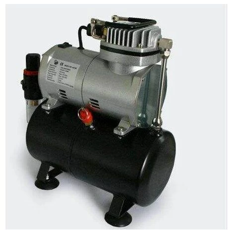 Bc-elec - TC-20T Mini-Compresseur Aérographe Modèle AS186 Avec Réservoir D'air Et Régulateur - Noir – Image 4