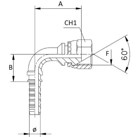 LEM SELECT Raccord Fileté Femelle 60° Courbé 90° - 3/8"X3/8" (Lot De 5) â Image 2