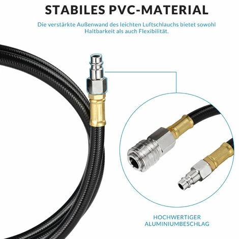 DEUBA Dévidoir Enrouleur Tuyau Air Comprimé Arrosage 20m Raccord Rapide 1/4" Jardin – Image 5