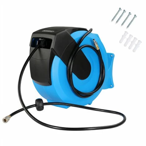 DEUBA Dévidoir Enrouleur Tuyau Air Comprimé Arrosage 30m Raccord Rapide 1/4" Jardin – Image 2