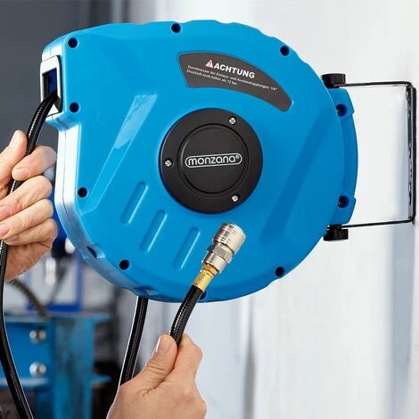 DEUBA Dévidoir Enrouleur De Tuyau à Air Comprimé 10m - Raccord Rapide 1/4" – Image 2