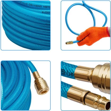 DEUBA Tuyau à Air Comprimé 10, 15, 30m Résistant Max 15 Bar Raccord Rapide 1/4" Tuyau Pour Appareils Pneumatiques Bricolage Atelier 15 Meter (de) – Image 2