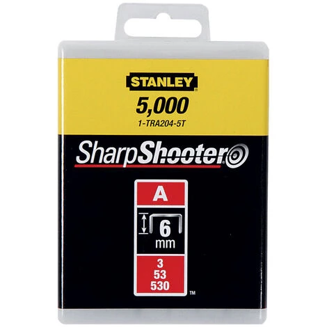 Agrafes Type A - Taille : 6 Mm - Boite : 1000 - STANLEY