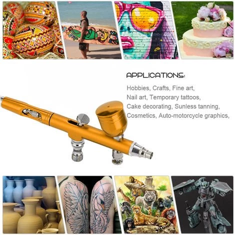 Kkmoon Taille Mini Portable Pompe De Pulverisation Pen Set Compresseur D'Air Pour Art Craft Peinture Gateau De Pulverisation Modele Airbrush Kit, Rouge – Image 3