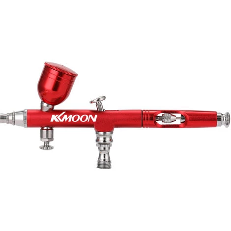 Kkmoon Taille Mini Portable Pompe De Pulverisation Pen Set Compresseur D'Air Pour Art Craft Peinture Gateau De Pulverisation Modele Airbrush Kit, Rouge – Image 4