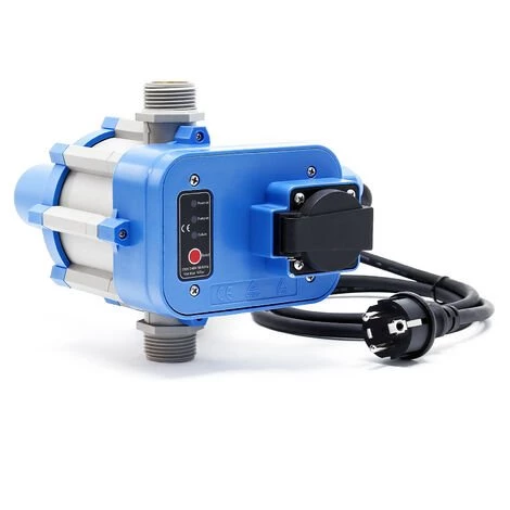 WILTEC Pressostat EPC-1.1 230V Avec Prise Réseaux D'eaux Domestiques & Pompes Monophasées Anti-marche à Sec