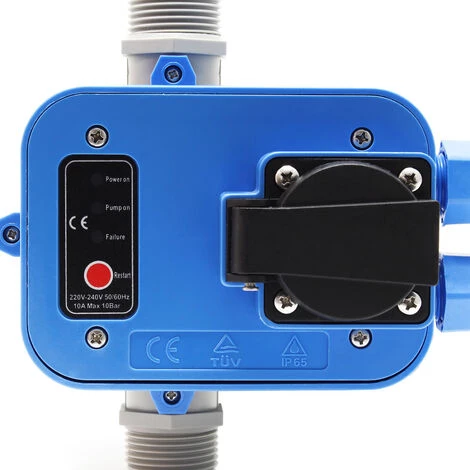 WILTEC Pressostat EPC-1.1 230V Avec Prise Réseaux D'eaux Domestiques & Pompes Monophasées Anti-marche à Sec – Image 4