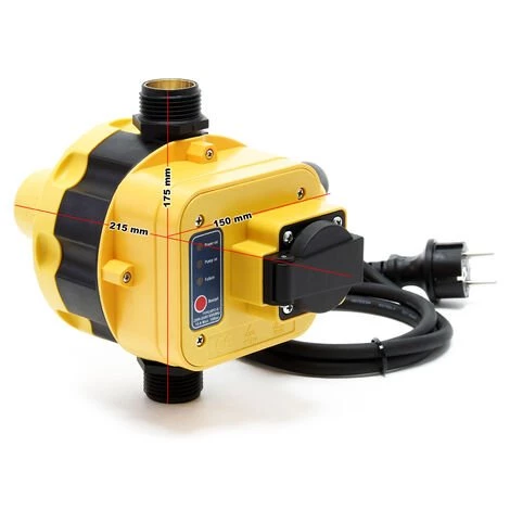 WILTEC Pressostat EPC-5.1 230V Avec Prise Réseaux D'eau Domestiques & Pompes Monophasées Anti-marche à Sec – Image 2