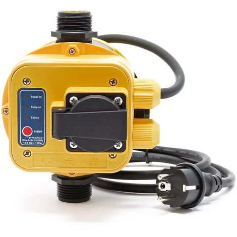 WILTEC Pressostat EPC-5.1 230V Avec Prise Réseaux D'eau Domestiques & Pompes Monophasées Anti-marche à Sec – Image 3