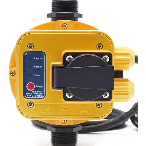WILTEC Pressostat EPC-5.1 230V Avec Prise Réseaux D'eau Domestiques & Pompes Monophasées Anti-marche à Sec – Image 5