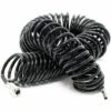 WILTEC Tuyau D'air Comprimé PU 15m 5x8mm En Spirale Avec Raccord Rapide Embout Mâle Et Protection Anti-plis