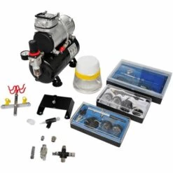 YOUTHUP Kit De Compresseur D'aérographe Avec 3 Pistolets - Argent