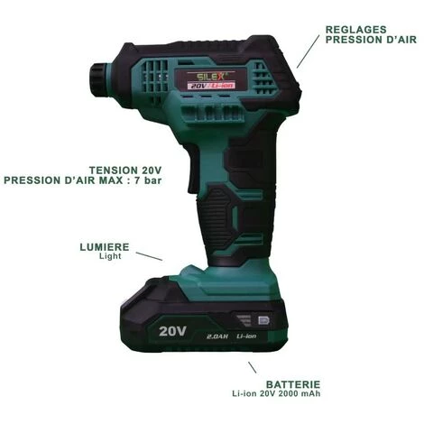 Gonfleur Sans Fil 20v Silex® (sans Batterie Et Chargeur) – Image 2