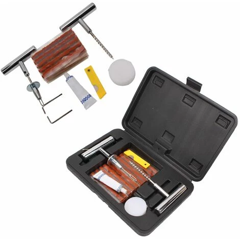 JEOBEST®Set Outil Réglage Pneu Kit De Réparation Crevaison Plat Urgence Tubeless Bougie - Noir-argent â Image 2