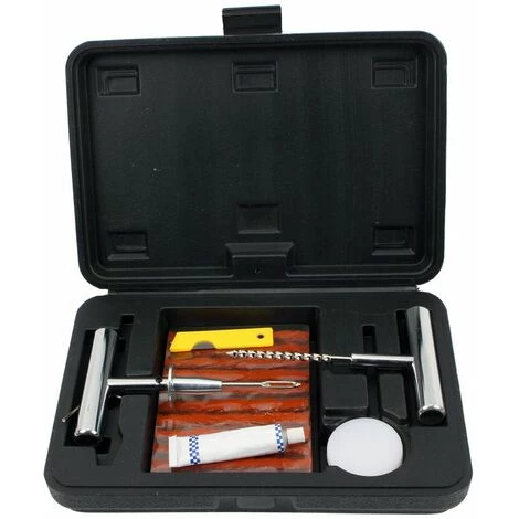 JEOBEST®Set Outil Réglage Pneu Kit De Réparation Crevaison Plat Urgence Tubeless Bougie - Noir-argent â Image 5
