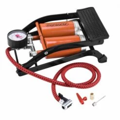 DEUBA Pompe à Double Cylindre En Acier Manomètre Max 7 Bars Vélo Pneus Moto Matelas 2 X 100mm Zylinder (de)