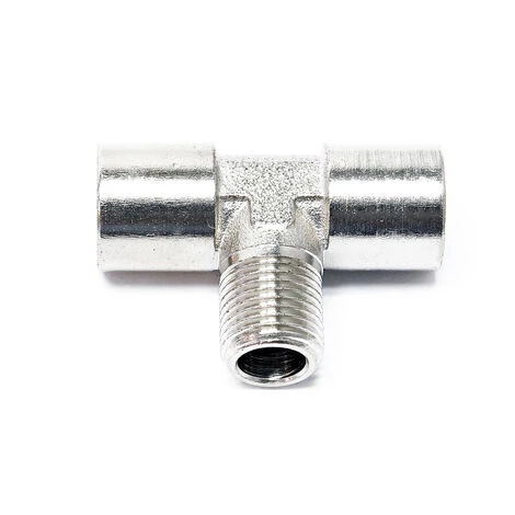 WILTEC Adaptateur Aérographe Pièce En T 2x Filetage Femelle 9,51mm 1x Filetage Mâle 9,51mm – Image 3