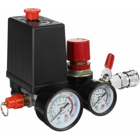 MOHOO Jauges De Régulateur De Collecteur De Soupape De Commande De Commutateur De Pression De Compresseur D'air 90-120PSI â Image 3