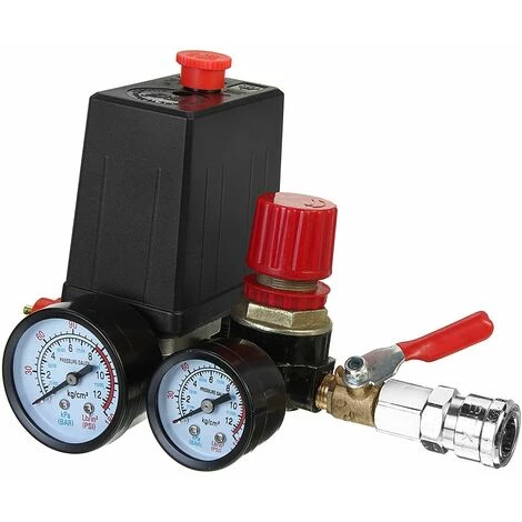 MOHOO Jauges De Régulateur De Collecteur De Soupape De Commande De Commutateur De Pression De Compresseur D'air 90-120PSI â Image 4