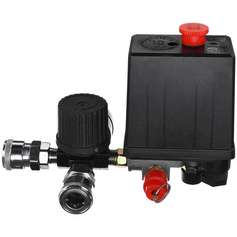 LBTN Jauges De Régulateur De Soupape De Commande De Pressostat De Compresseur D'air 220 V 0-180 Psi Avec Connecteur Rapide (220 V) â Image 5