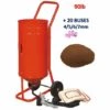 EQUIPEMENT EXPRESS SICOBA Sableuse Mobile Sur Roulettes 90lb 41kg + 20 Buses + Sac 20 Kg D'Abrasif Garnet Mesh 120A+