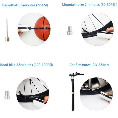 CYCPLUS Pompe A Air Electrique Pour Velo 150Psi, Rechargeable Avec Batterie Externe, Blanc â Image 3