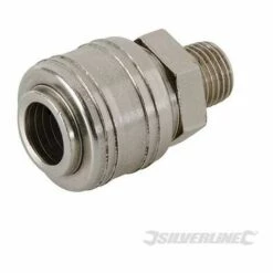 SILVERLINE Coupleur Rapide Euro Filetage Pour Tuyau Air Comprimé, 1/4" BSP, 1-4 BSP