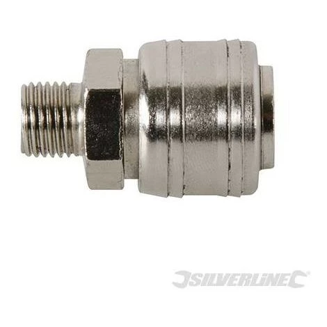 SILVERLINE Coupleur Rapide Euro Filetage Pour Tuyau Air Comprimé, 1/4" BSP, 1-4 BSP – Image 2